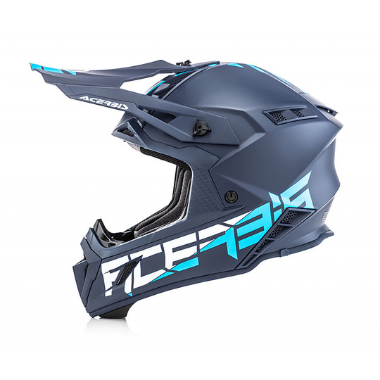 Casco Moto Cross Enduro In Carbonio Acerbis STEEL Carbon Blu