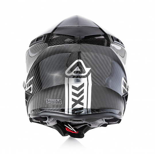 Casco Moto Cross Enduro In Carbonio Acerbis STEEL Carbon Nero Argento