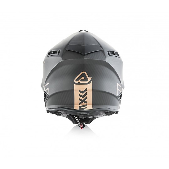 Casco Moto Cross Enduro In Carbonio Acerbis STEEL Carbon Nero Oro