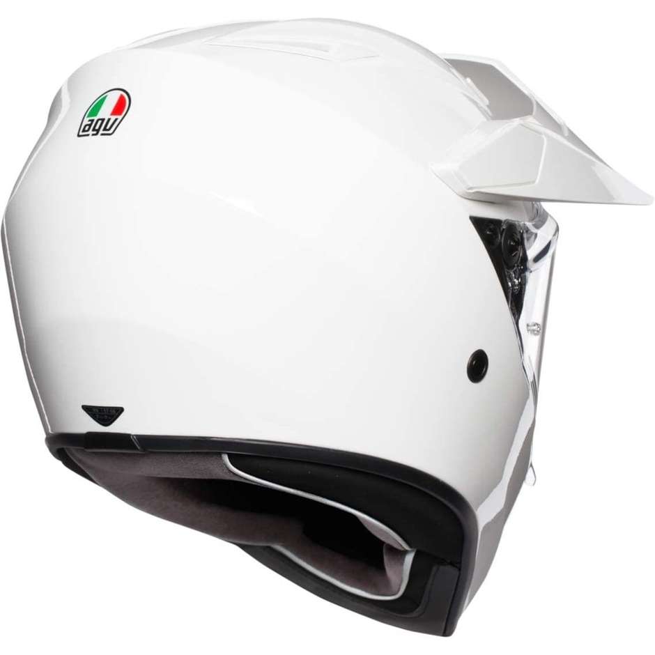 Casco Moto Cross Enduro in Carbonio AGV AX9 Mono Bianco Lucido