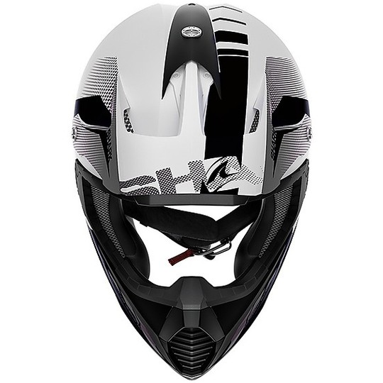 Casco Moto Cross Enduro in Fibra Shark VARIAL ANGER Bianco Nero Antracite
