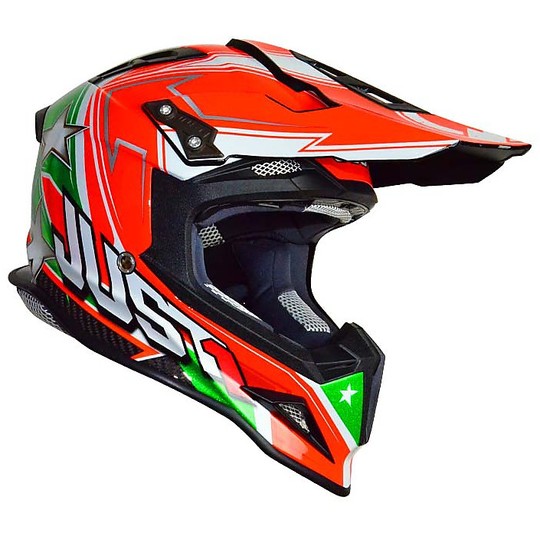Casco Moto Cross Enduro Just One Carbon-Coloring Aster Italien