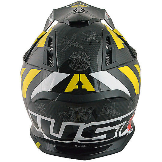 Casco Moto Cross Enduro Just One Waffe Carbon Carbon Coloring Lucido