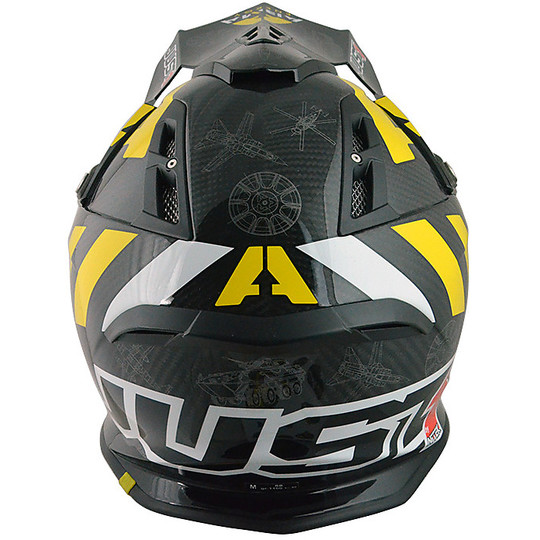 Casco Moto Cross Enduro Just One Weapon In Carbon Staining Matt Carbon