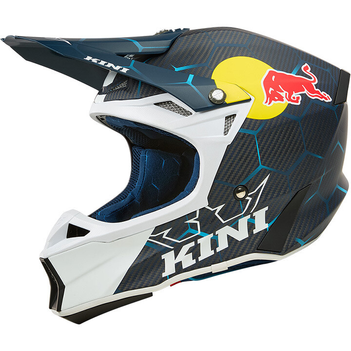 Casco Moto Cross Enduro Kini Red Bull MXC2 1.0 Blu Bianco taglia L