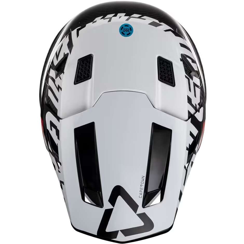 Casco Moto Cross Enduro Leatt 9.5 V23 Carbon Bianco Con Maschera