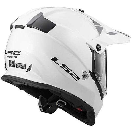 Casco Moto Cross Enduro LS2 MX436 Pioneer Mono Glossy White