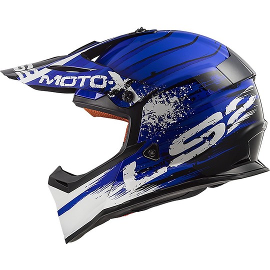 Casco Moto Cross Enduro LS2 MX437 Fast Gator Blu