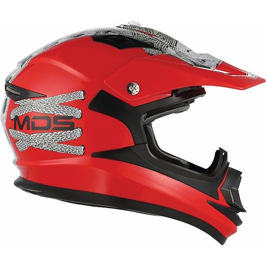 Casco Moto Cross Enduro Mds By Agv ONOFF Multi Lace Up Rosso