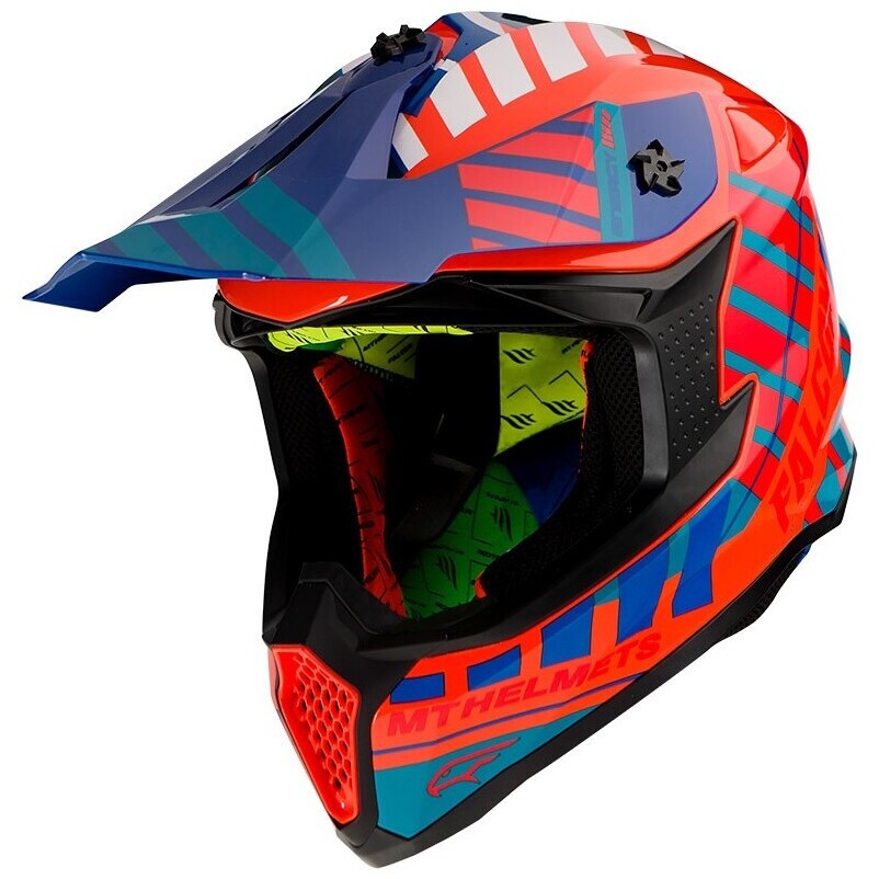 Casco Moto Cross Enduro Mt Helmet FALCON ENERGY B14 Arancio Lucido