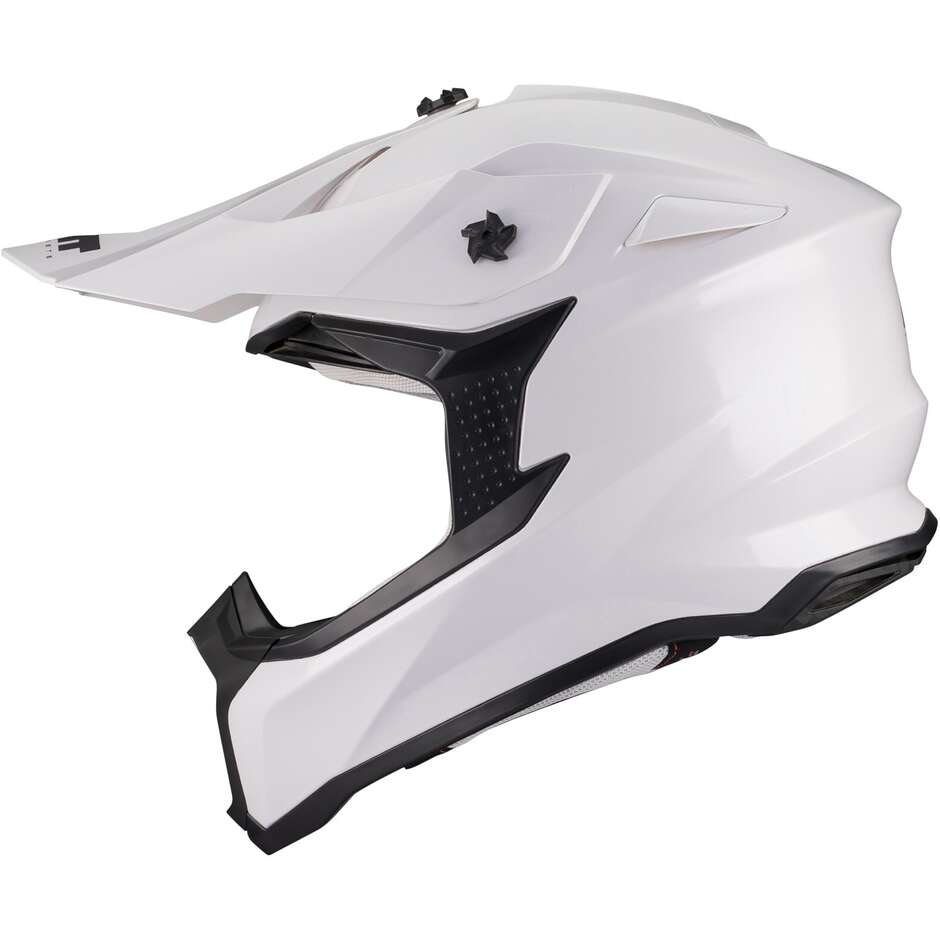 Casco Moto Cross Enduro Mt Helmet FALCON S PURE A0 Bianco Lucido