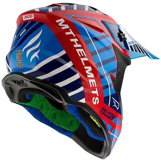 Casco Moto Cross Enduro MT Helmets FALCON Energy B5 Rosso Lucido