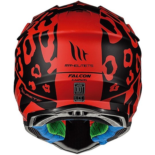 Casco Moto Cross Enduro MT Helmets FALCON Karson F1 Rosso Opaco