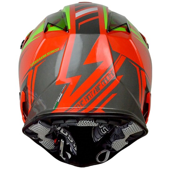 Casco Moto Cross Enduro Nur 1 J32 Pro Rave Red Lime Matte