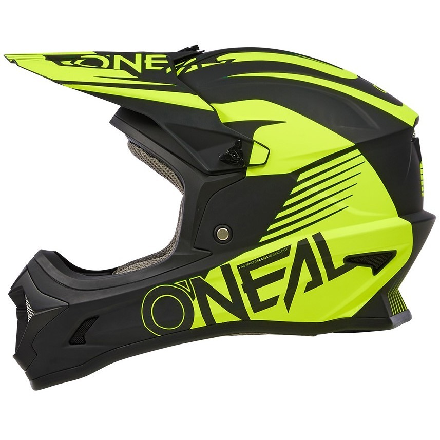 Casco moto cross Enduro Oneal 1SRS Bambino Helmet STREAM V.23 Nero Gialloa