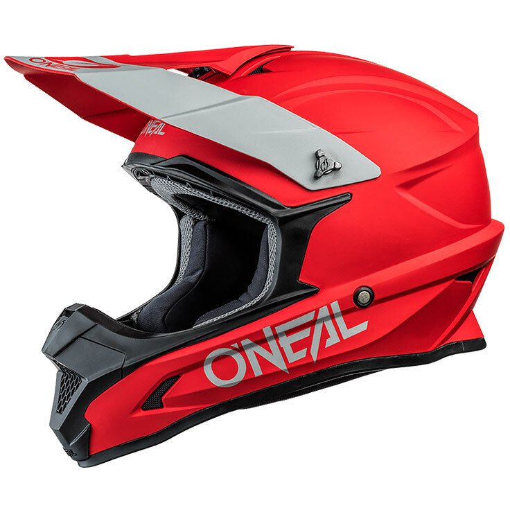 Casco Moto Cross Enduro Oneal 1SRS Helmet Solid Rosso Opaco
