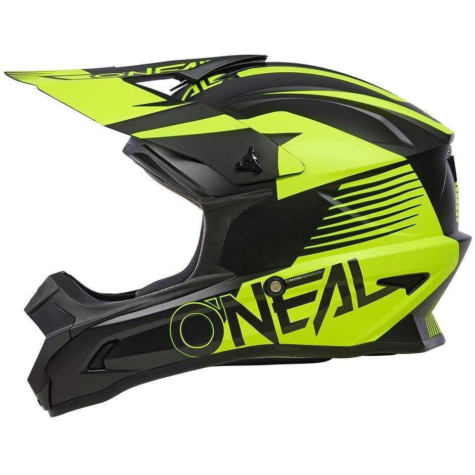 Casco moto cross Enduro Oneal 1SRS Helmet STREAM V.23 Nero Giallo
