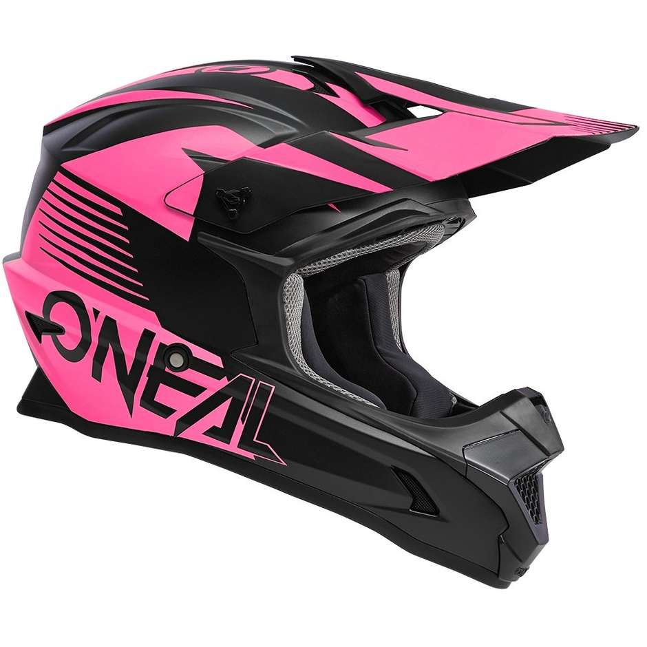 Casco moto cross Enduro Oneal 1SRS Helmet STREAM V.23 Nero Rosa