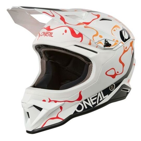 Casco Moto Cross Enduro O'NEAL 1SRS SPLASH Bianco Arancio taglia S