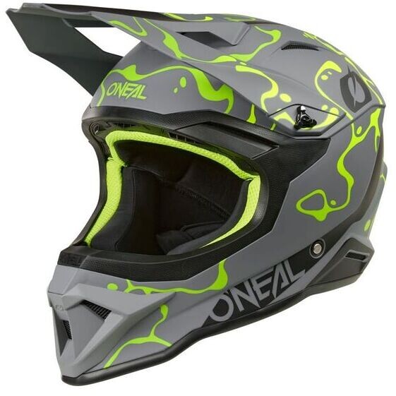Casco Moto Cross Enduro O'NEAL 1SRS SPLASH Grigio Giallo Flu taglia XL
