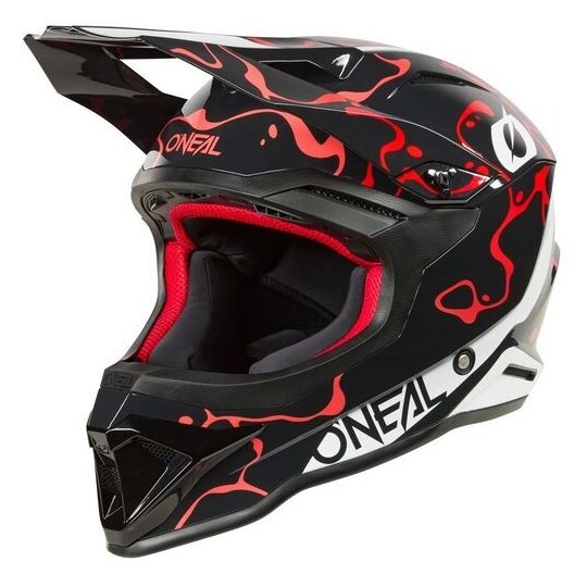 Casco Moto Cross Enduro O'NEAL 1SRS SPLASH Nero Rosso taglia M