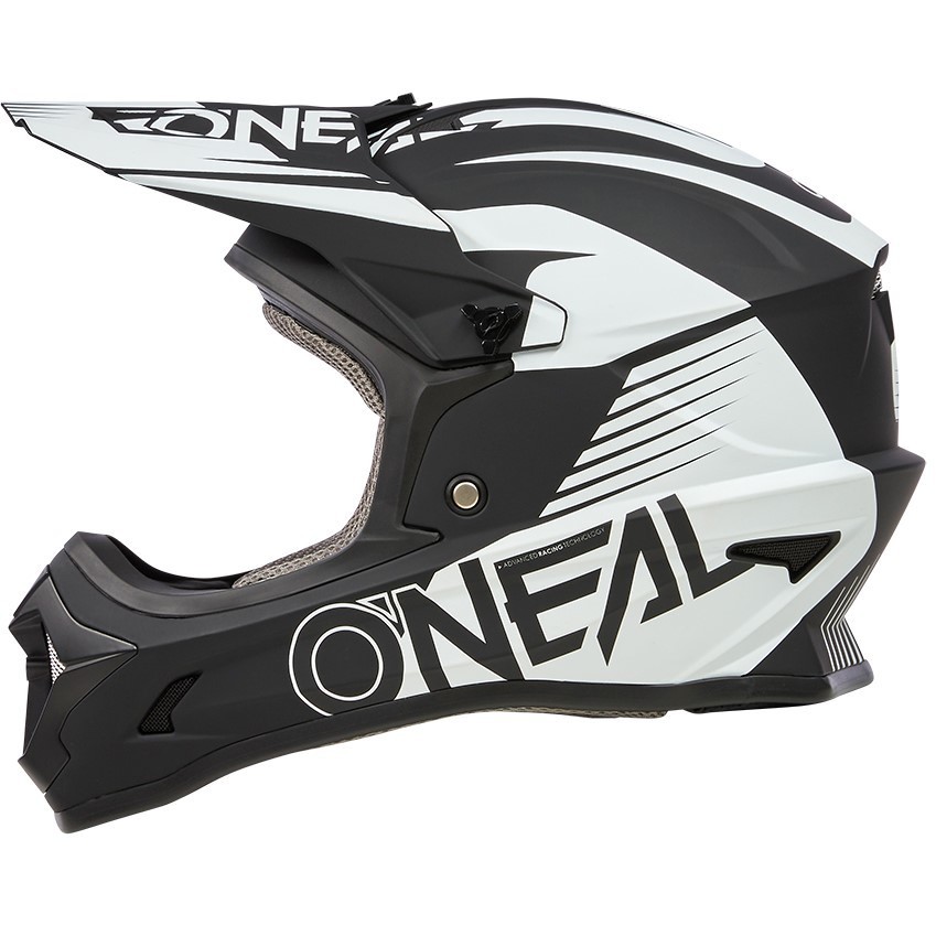 Casco moto cross Enduro Oneal 1SRS Youth Helmet STREAM V.23 Nero Bianco