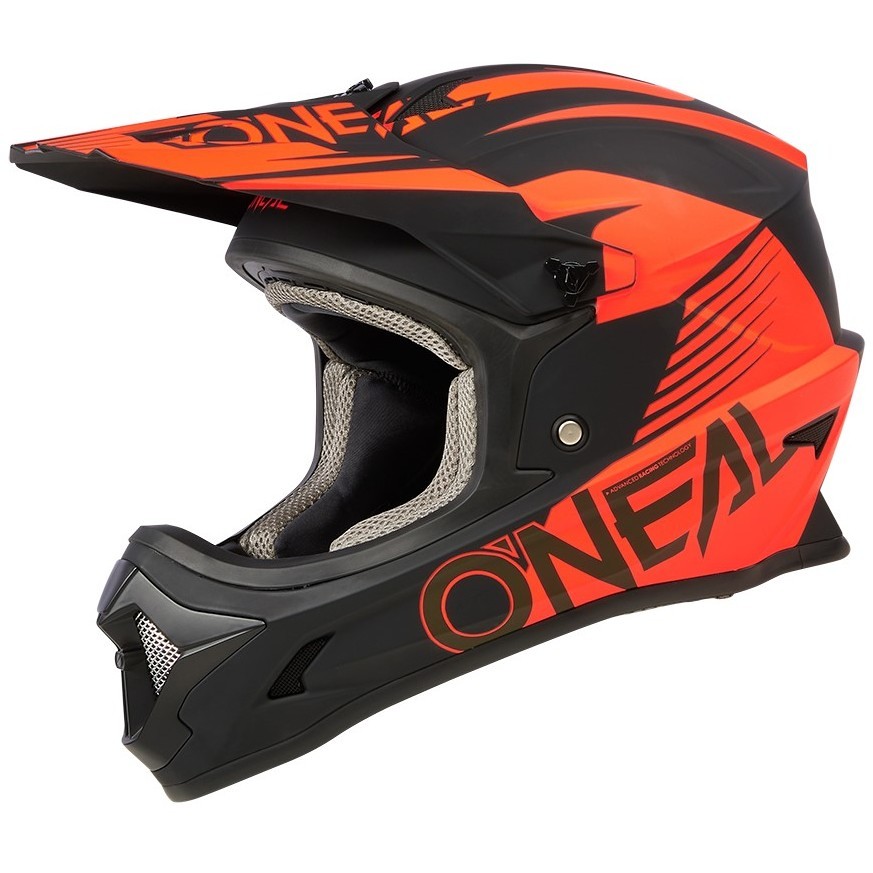 Casco moto cross Enduro Oneal 1SRS Youth Helmet STREAM V.23 Nero Rosso