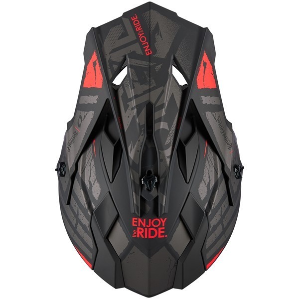 Casco moto cross Enduro Oneal 2SRS Helmet GLITCH V.23 nero/grigio