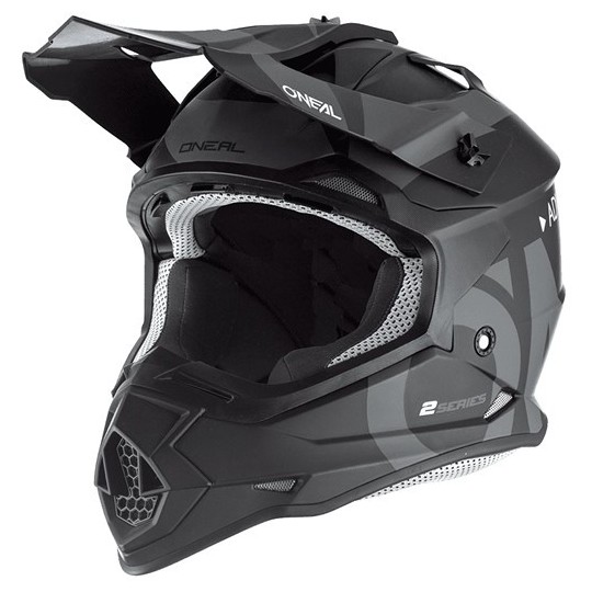 Casco moto cross Enduro Oneal 2SRS Helmet SLICK V.23 Nero grigio