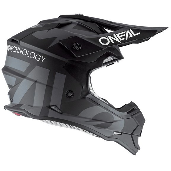 Casco moto cross Enduro Oneal 2SRS Helmet SLICK V.23 Nero grigio
