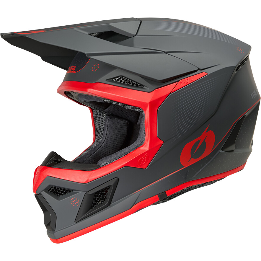 Casco Moto Cross Enduro O'NEAL 3SRS E-STROKE Grigio Rosso