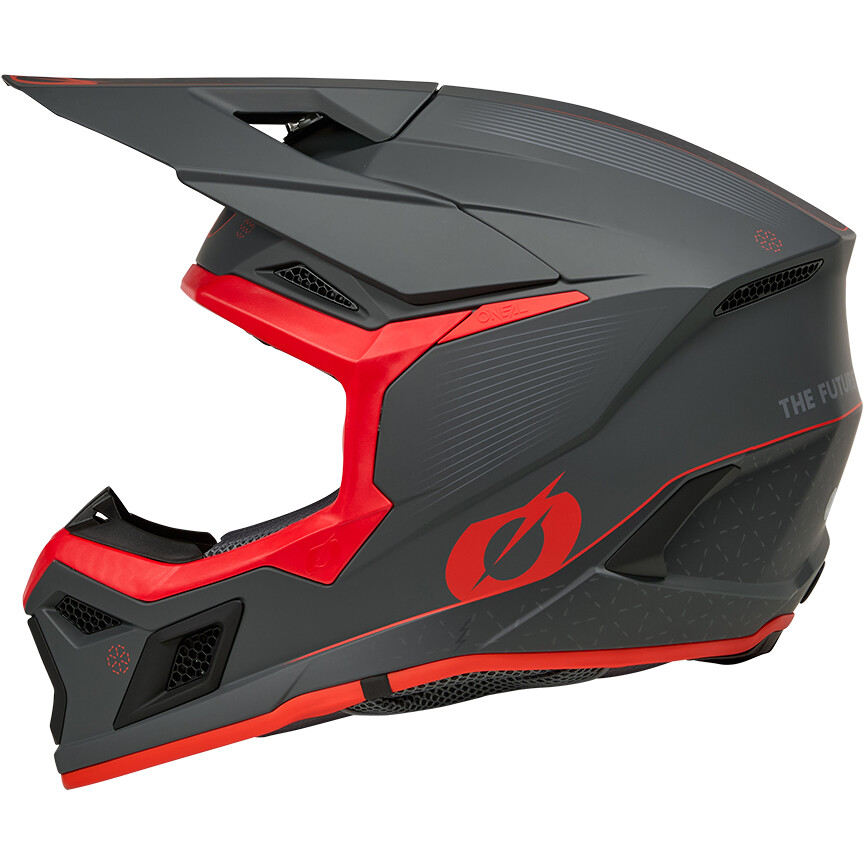 Casco Moto Cross Enduro O'NEAL 3SRS E-STROKE Grigio Rosso