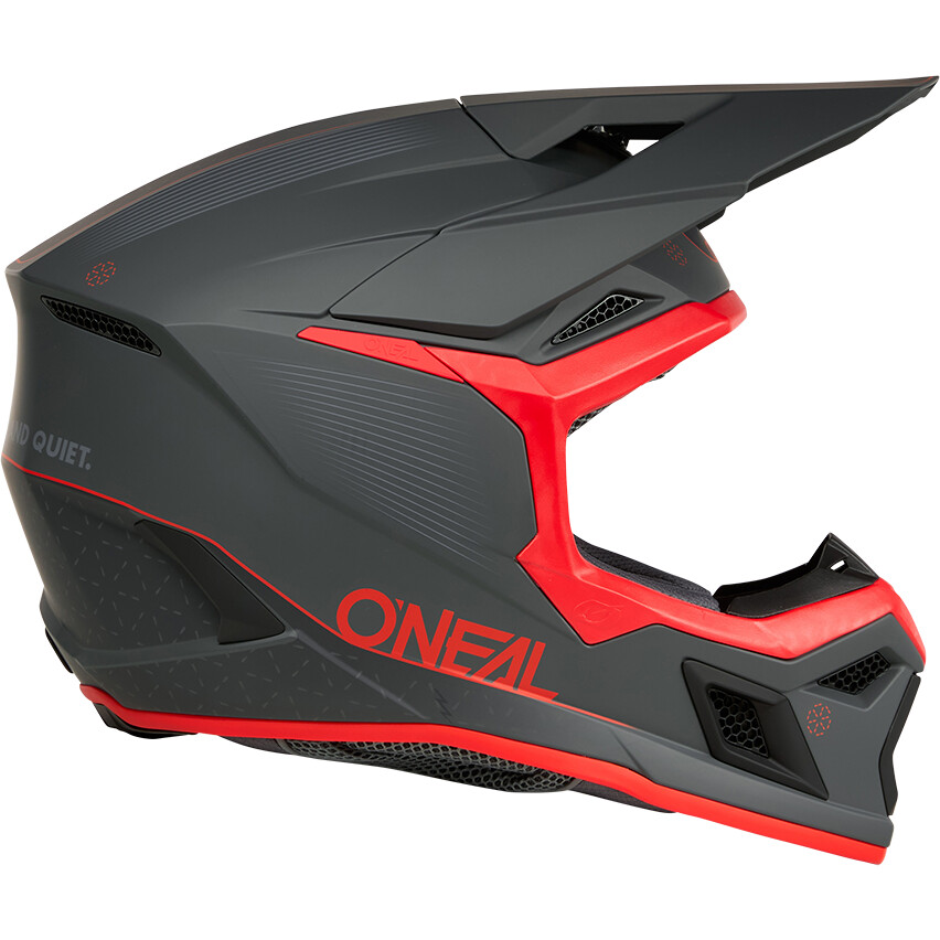 Casco Moto Cross Enduro O'NEAL 3SRS E-STROKE Grigio Rosso