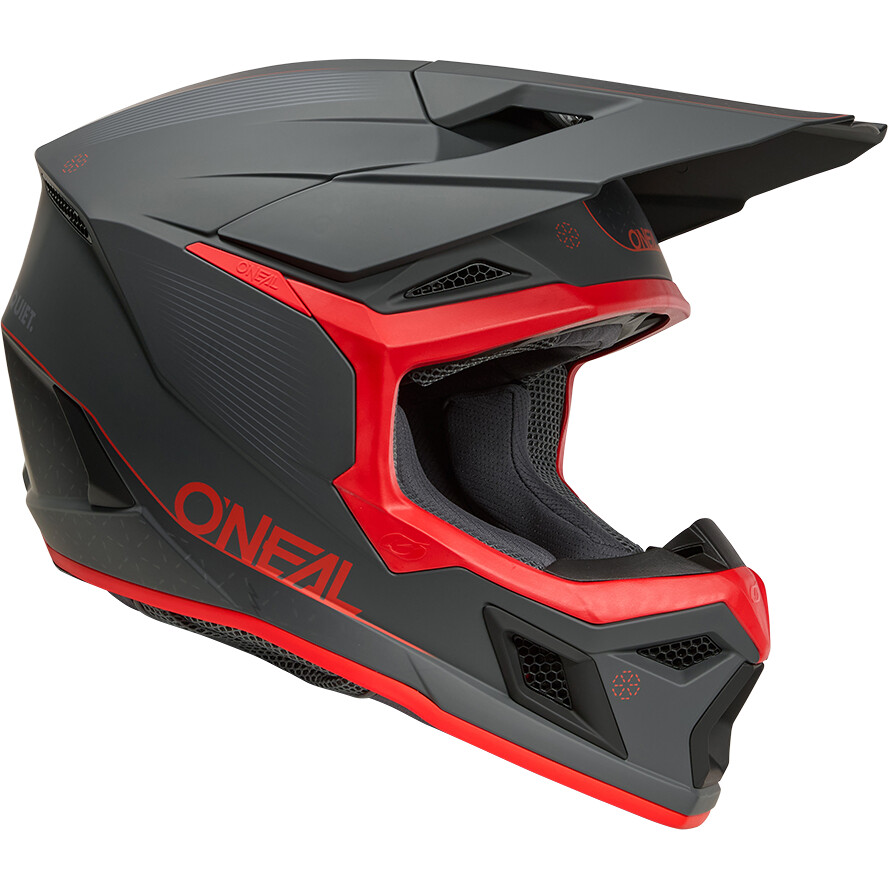 Casco Moto Cross Enduro O'NEAL 3SRS E-STROKE Grigio Rosso