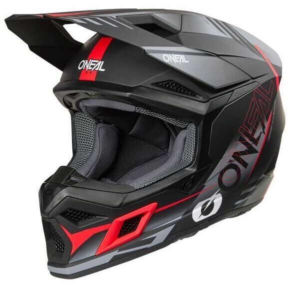 Casco Moto Cross Enduro O'NEAL 3SRS HAZE Nero Grigio Rosso taglia S