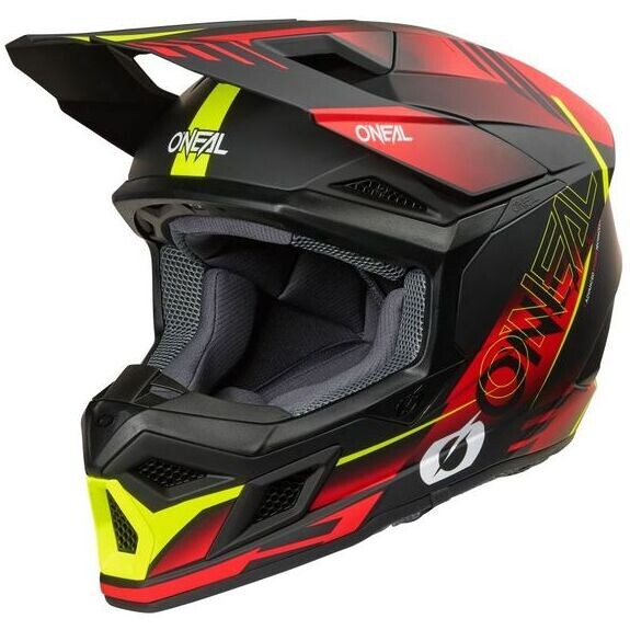 Casco Moto Cross Enduro O'NEAL 3SRS HAZE Nero Rosso Giallo F taglia M