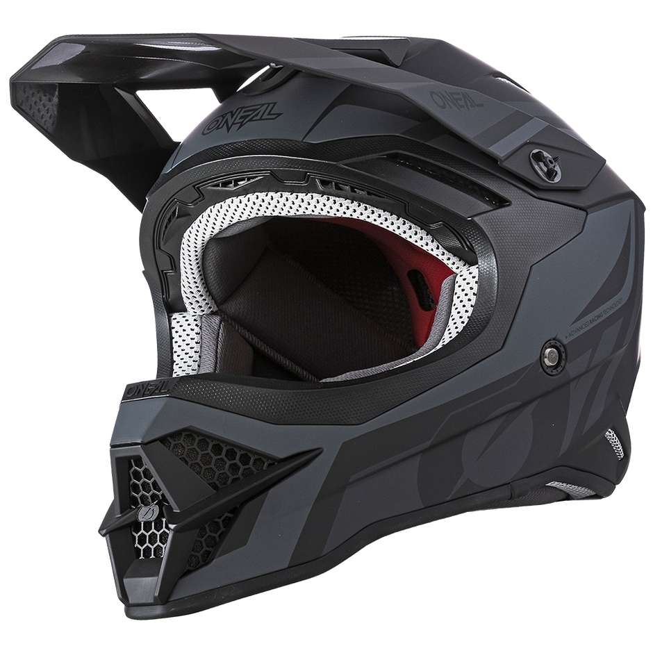 Casco Moto Cross Enduro Oneal 3Srs Helmet Hybrid Nero Grigio
