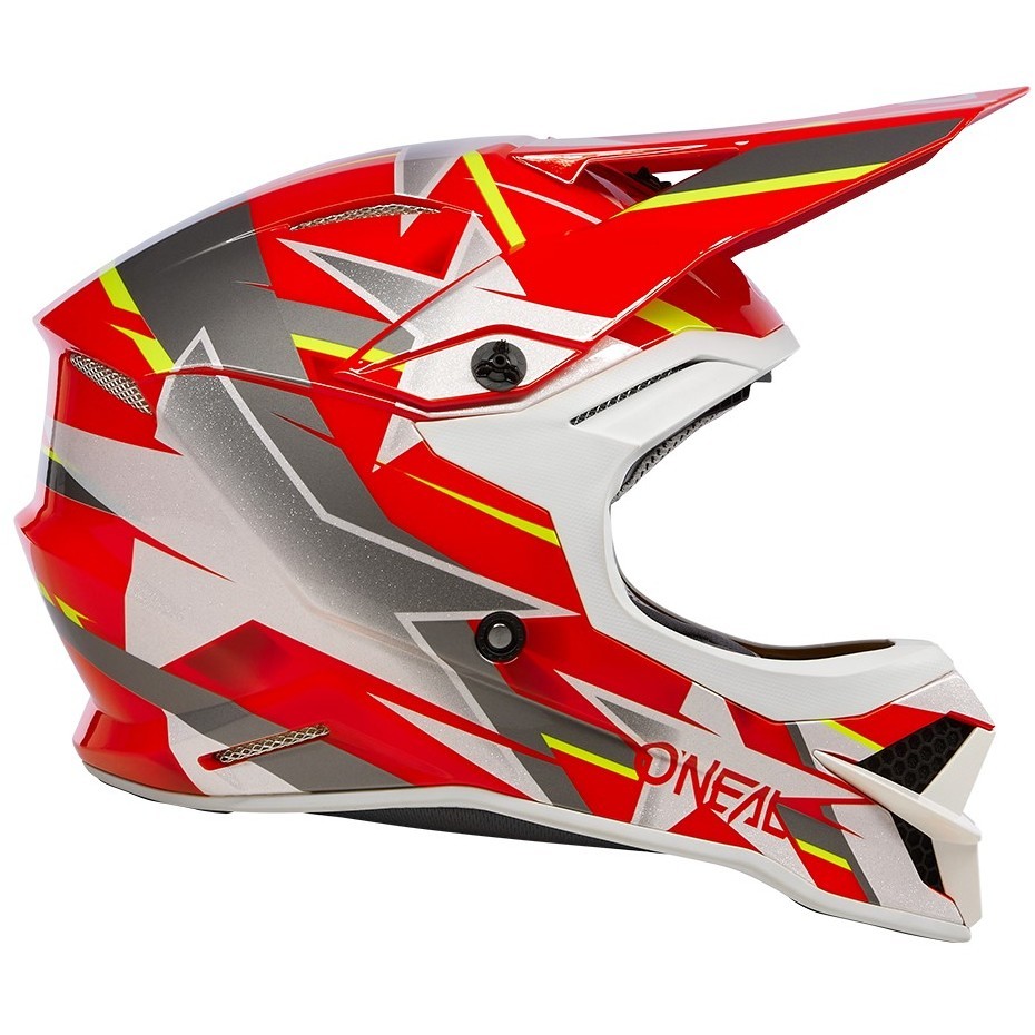 Casco moto cross Enduro Oneal 3SRS Helmet RIDE V.23 Bianco Rosso