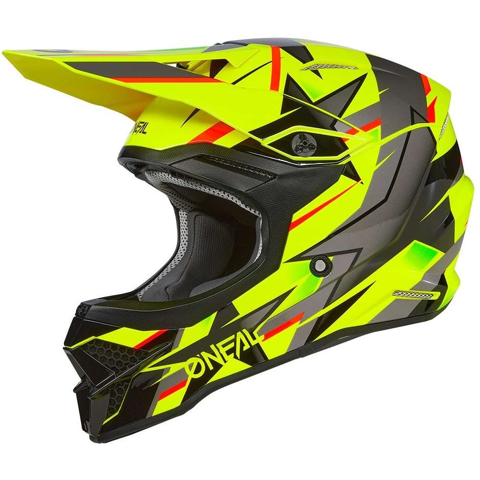 Casco moto cross Enduro Oneal 3SRS Helmet RIDE V.23 Nero Giallo