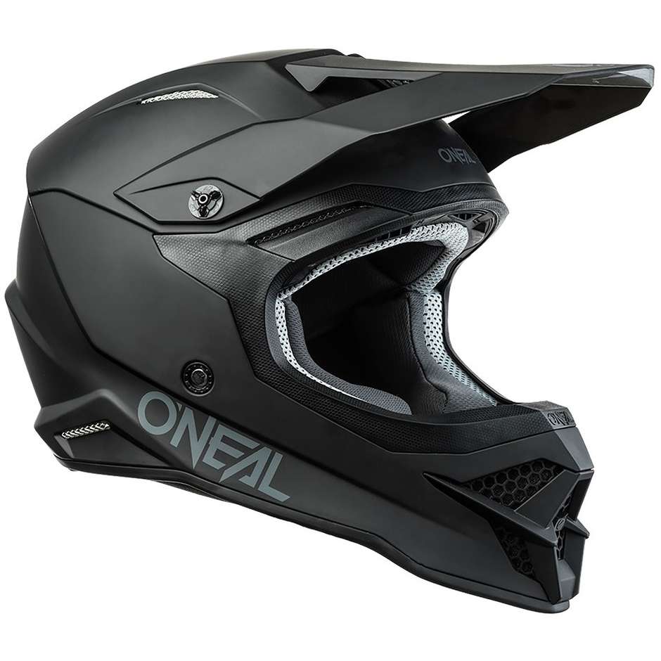Casco moto cross Enduro Oneal 3SRS Helmet SOLID V.23 Nero Opaco