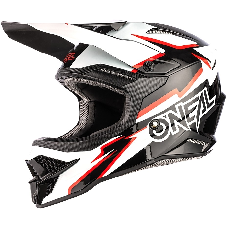 Casco Moto Cross Enduro Oneal 3Srs Helmet Voltage Nero Bianco