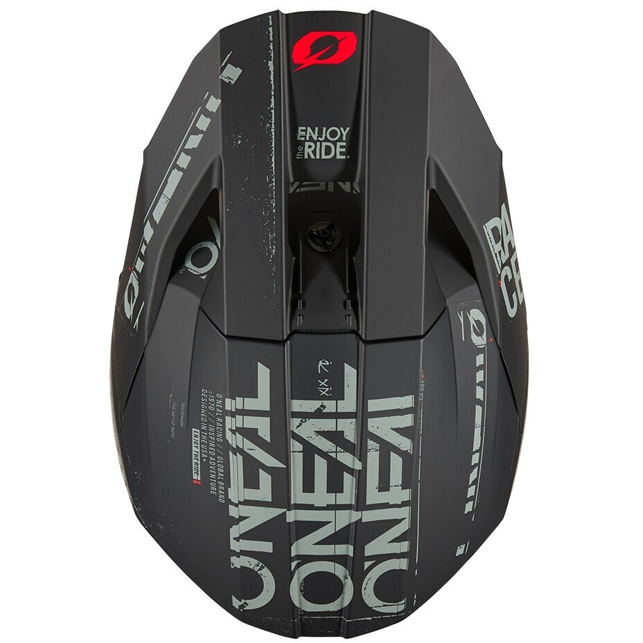 Casco Moto Cross Enduro Oneal 3SRS Static Nero Grigio
