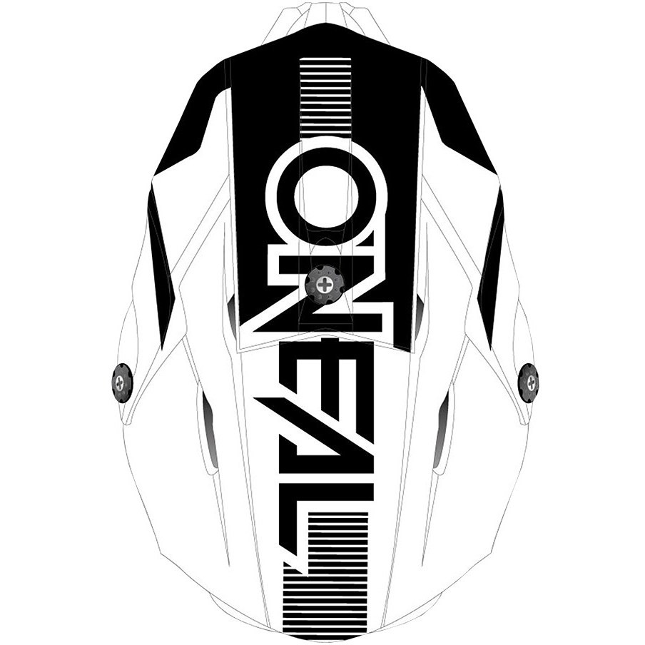 Casco Moto Cross Enduro Oneal 3Srs VERTICAL V.22 Nero Bianco