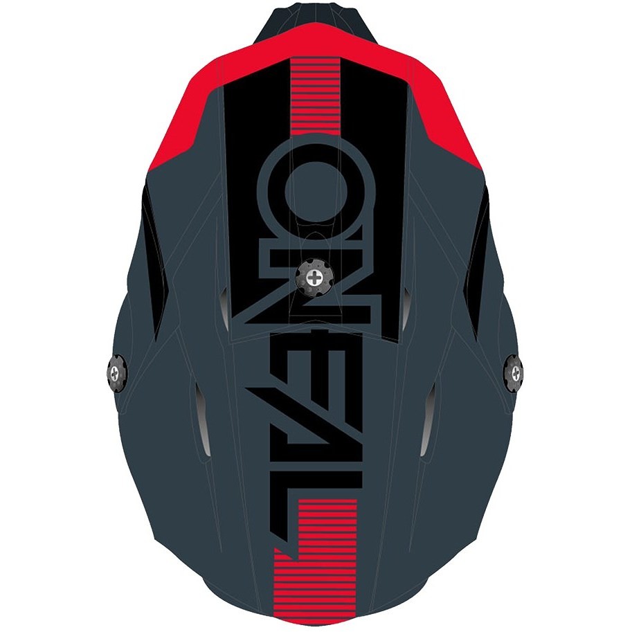 Casco Moto Cross Enduro Oneal 3Srs VERTICAL V.22 Nero Rosso