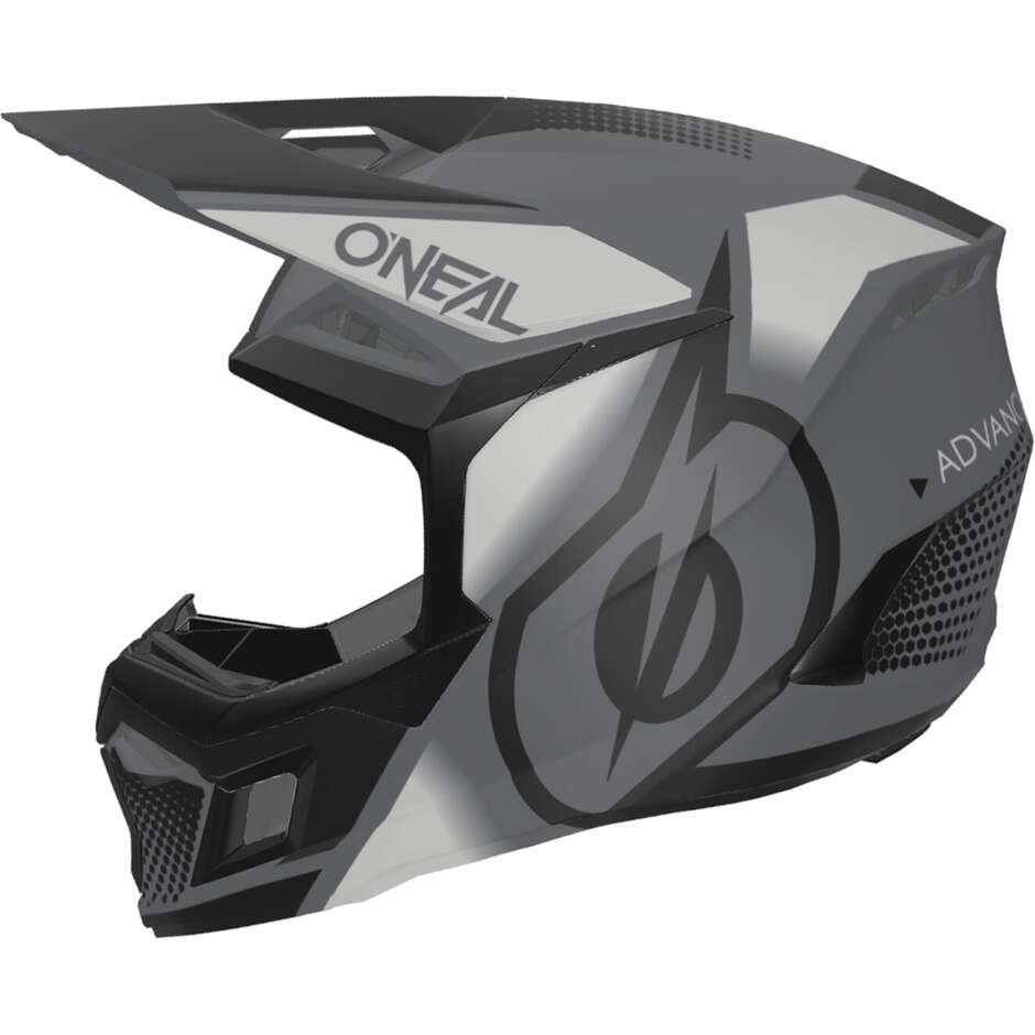 Casco Moto Cross Enduro Oneal 3SRS VISION Nero/Grigio