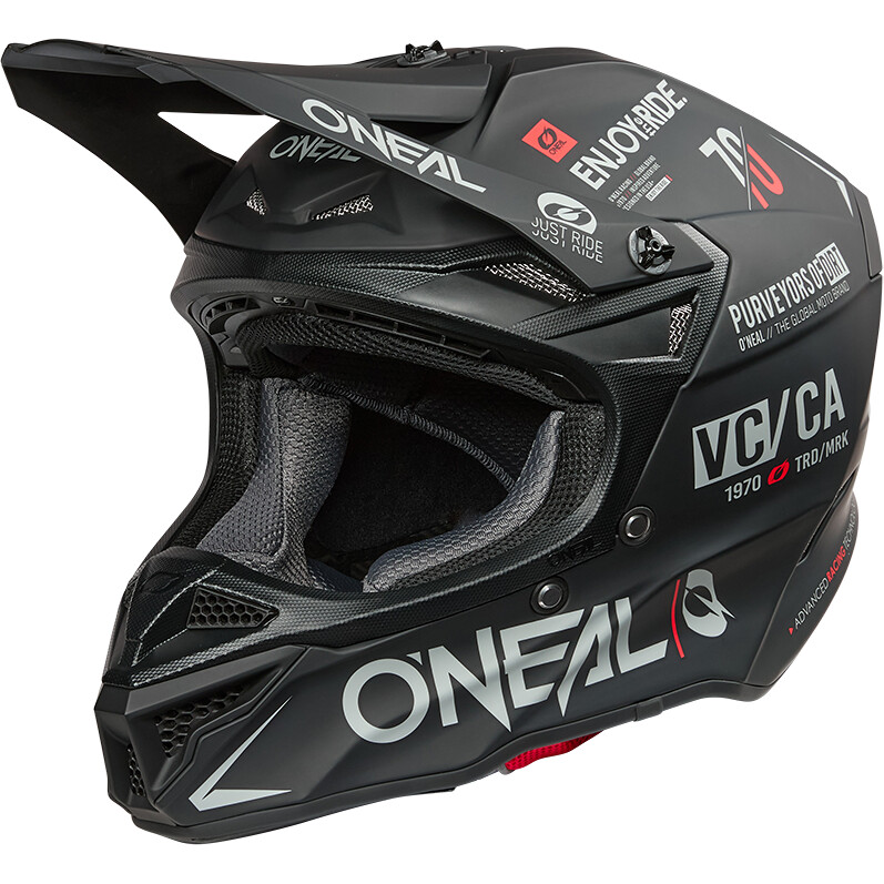 Casco Moto Cross Enduro O'NEAL 5SRS BRAND Nero Grigio taglia XS