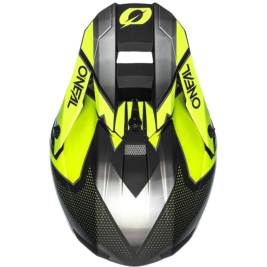 Casco Moto Cross Enduro Oneal 5Srs Polyacrylite Helmetleek Nero Giallo
