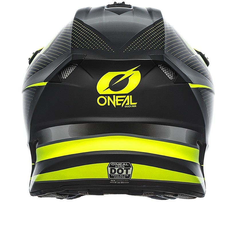 Casco Moto Cross Enduro Oneal 5Srs Polyacrylite Helmetleek Nero Giallo
