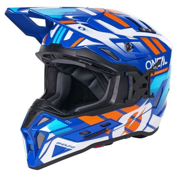 Casco Moto Cross Enduro O'NEAL EX-SRS DUST Blu Arancio taglia XS