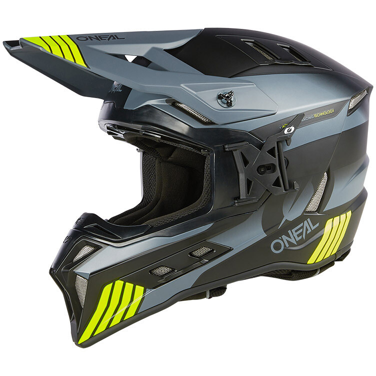 Casco Moto Cross Enduro EX-SRS HITCH Nero Grigio Giall taglia M